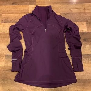 Lululemon purple quarter zip ruched pullover (6)